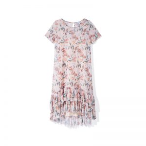 Volant-Kleid mit Blumenmuster