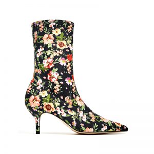 Stiefelette mit Blumen-Muster