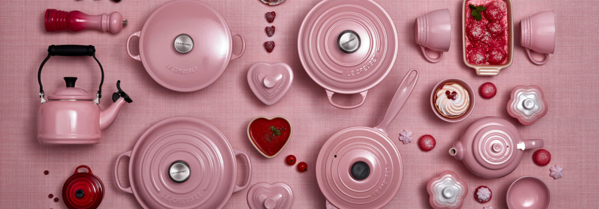 Geschirr von Le Creuset in Rosa