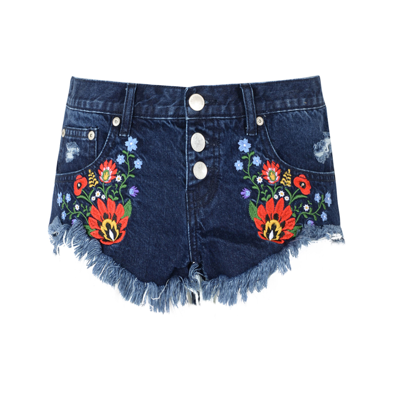 Jeans Shorts mit Blumen von Glamorous