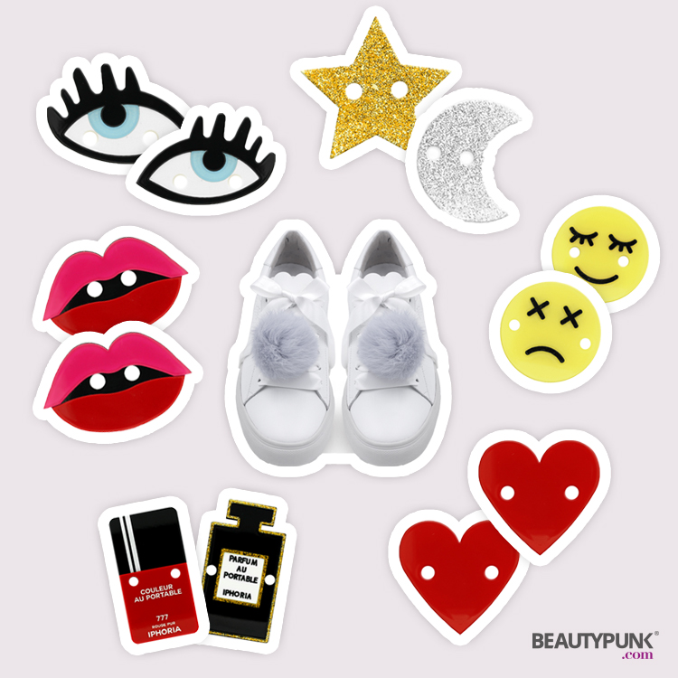 Sneaker © IPHORIA X Kennel & Schmenger | Patch Set Fancy Eyes 29,90 € | Patch Set 29,90 € | Patch Set Smiley 29,90 € | Patch Set Hearts 29,90 € | Patch Set Perfume and Nailpolish 29,90 | Patch Set Lips 29,90 € | © IPHORIA 