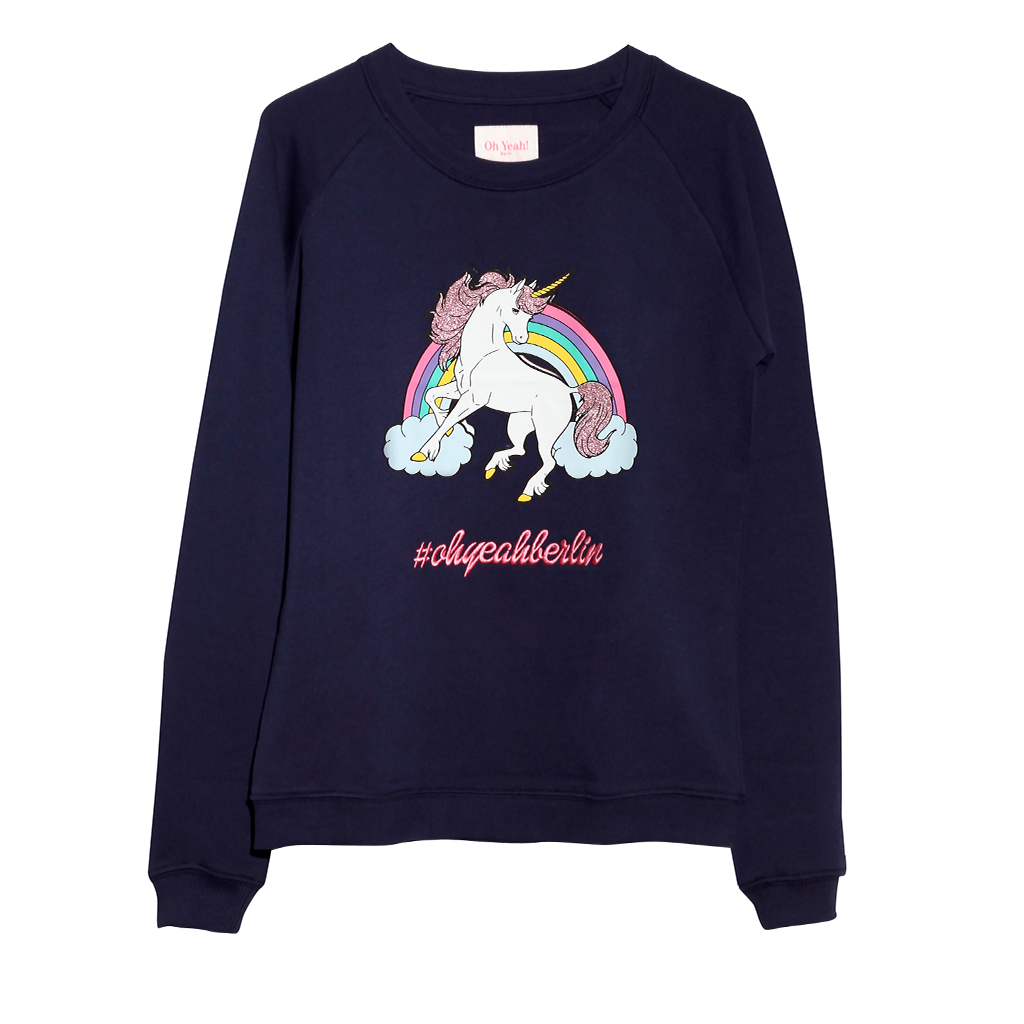 sweater bliue unicorn