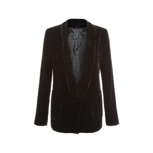 Samt-Blazer in Schwarz