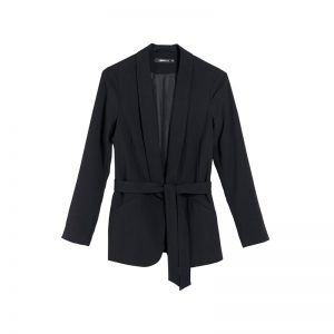 Schwarzer Blazer mit Schleife