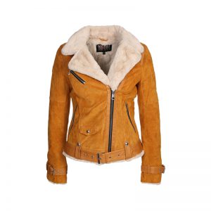 Lederjacke mit Lammfell