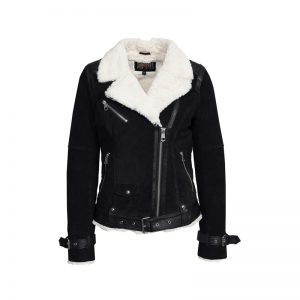 Schwarze Lederjacke