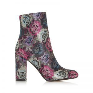 Stiefelette mit Blumen-Muster