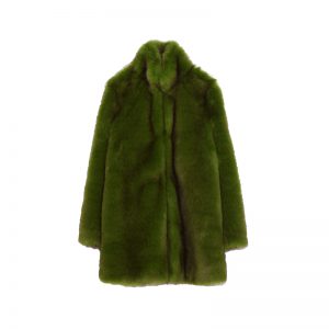 Grüner Fake Fur Mantel von ZARA