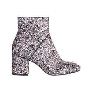 Glitzer Stiefelette in Silber