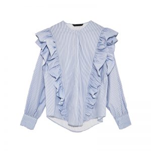 Gestreifte Bluse mit Volants