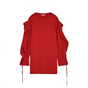 Roter Volant Pullover
