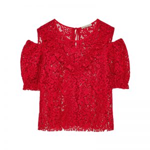 Rotes Spitzen-Top von ZARA