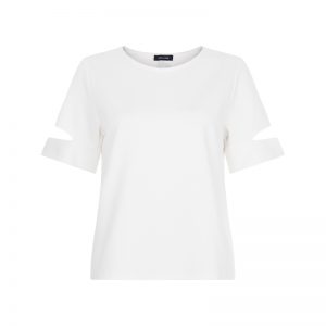 Weißes T-Shirt mit Cut-outs