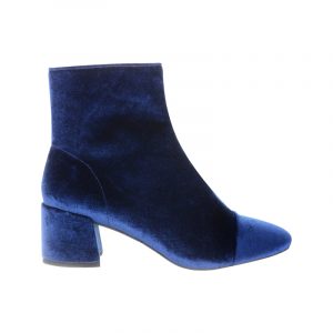 Blaue Samt-Stiefelette