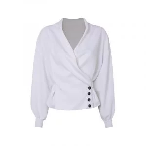 Weiße Bluse mit Knopfdetails