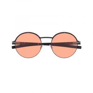 Runde Sonnenbrille mit orangenen Gläsern