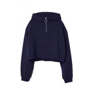 Blauer Cropped Hoodie