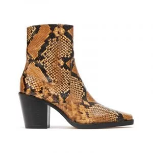 Stiefelette mit Snake Print