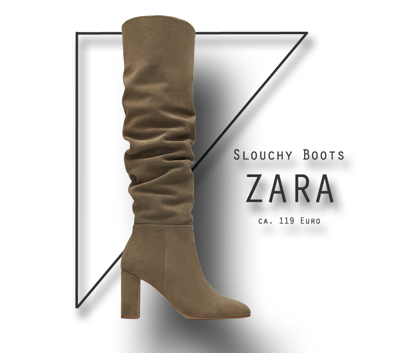 Slouchy Boots in Beige