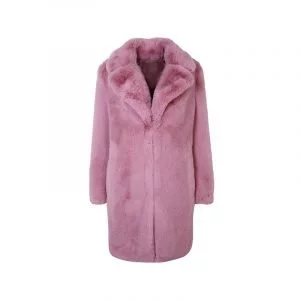 Fake Fur Mantel in Rosa