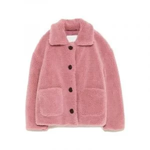 Rosa Teddyfell-Jacke