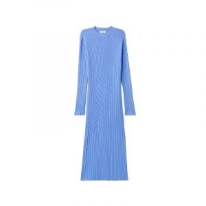 Blaues Rippstrick Kleid
