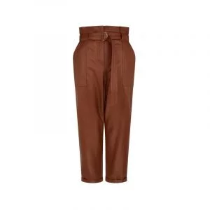 Braune High Waist Lederhose