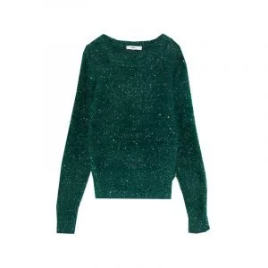 Grüner Fake Fur Pullover