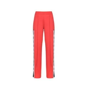 neon-pinkfarbene jogging-hose mit seitlichen streifen