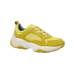 ugly sneaker in gelb mit weißer sohle
