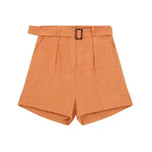 produktbild high waist shorts in orange mit gürtel