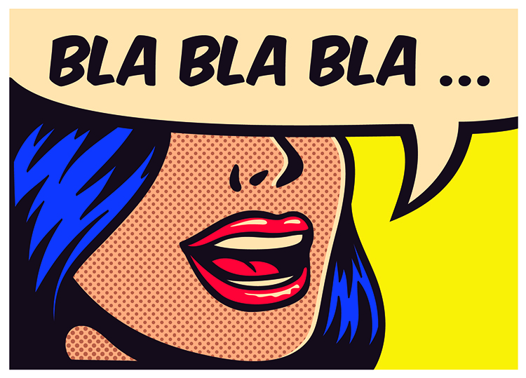 popart frau bla bla bla