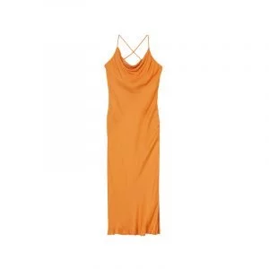 produktbild orangefarbenes satin-kleid
