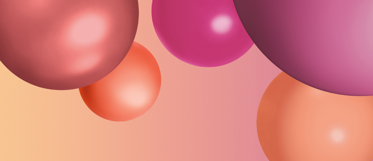 Pink Orange und Mauve Bubbles