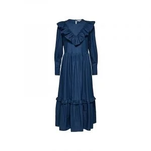 Volant Besatz an Denim Kleid von Selected Femme