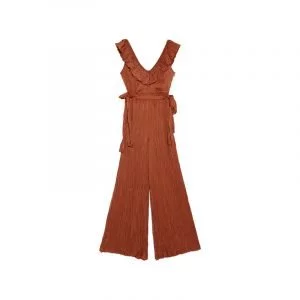 Jumpsuit von ZARA mit Volants an Ausschnitt