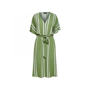 Streifen-Kleid grün-weiß