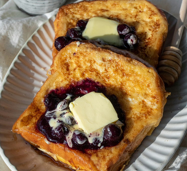 french toast blaubeere